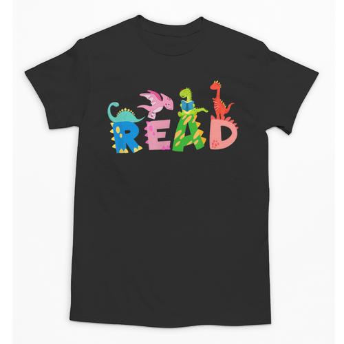 Reading Dinosaur T Rex Dino Book Lover Unisex T-Shirt - Bookorys UK
