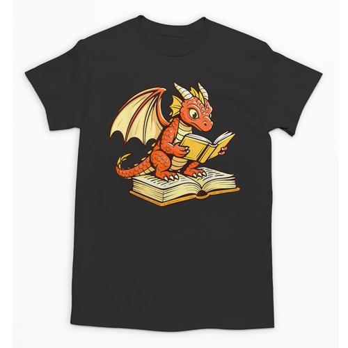 Reading Dragon Book Lover Bookworm Reader Unisex T-Shirt - Bookorys AU