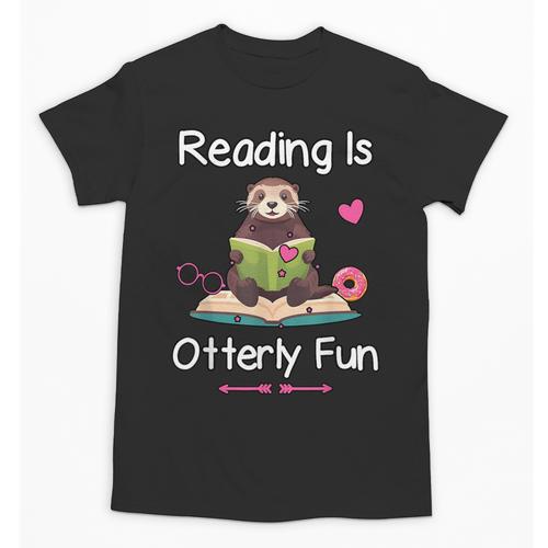 Reading Is Otterly Fun Sea Otter Book Loving Librarian Unisex T-Shirt - Bookorys DE