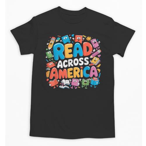 Reads Across Tee America Books Reader Reading Teacher Unisex T-Shirt - Bookorys CA