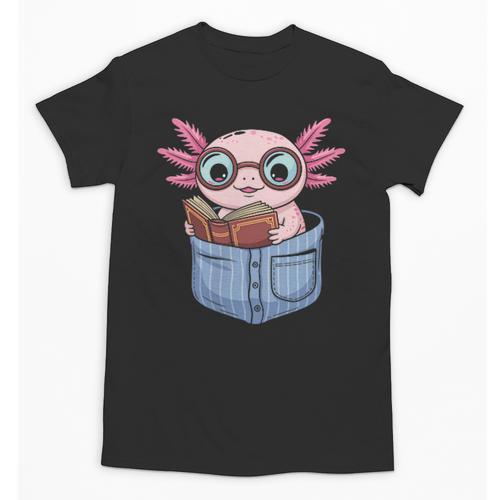 Readsalotl Axolotl Reading Book Lover Reading Pocket Axolotl Unisex T-Shirt - Bookorys DE