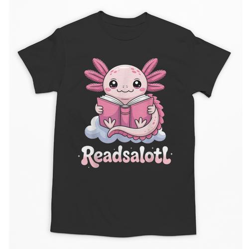 Readsalotl Axolotl Reading Cute Book Lover Bookworm Unisex T-Shirt - Bookorys DE