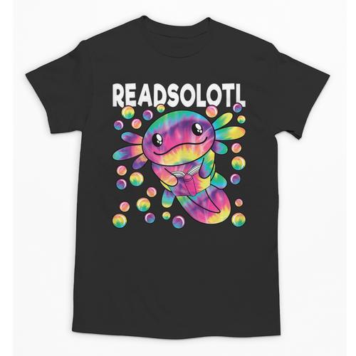 Readsolotl Cute Axolotl Book Lover Reading Women Girls Unisex T-Shirt - Bookorys