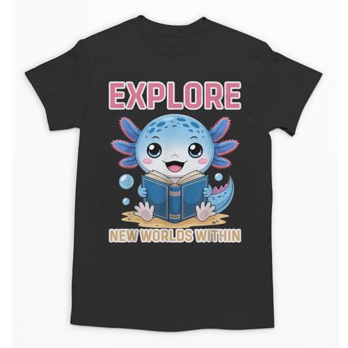 Readsolotl Kawaii Axolotl Book Lover Reading Unisex T-Shirt - Bookorys DE