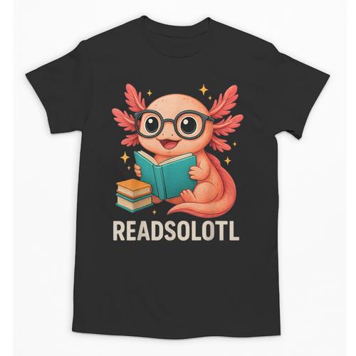 Readsolotl Kawaii Axolotl Reading Book Lover Unisex T-Shirt - Bookorys DE