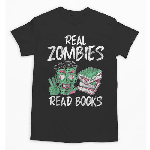 Real Zombies Read Books Zombie Unisex T-Shirt - Bookorys UK