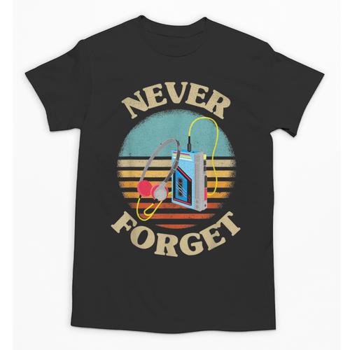 Retro Cassette Player Never Forget Nostalgia Vintage Unisex T-Shirt - Figerry