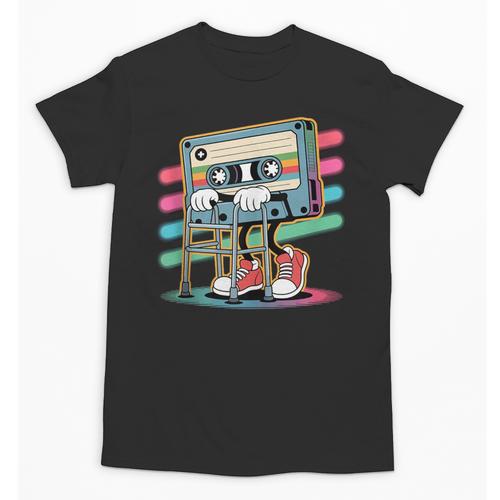Retro Old Cassette Tape Cartoon With Walker Nostalgia Unisex T-Shirt - Figerry