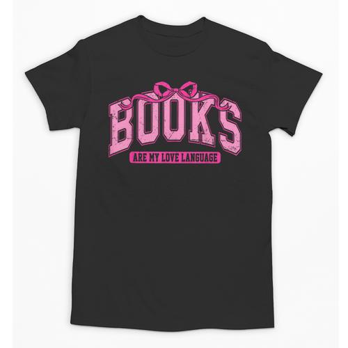 Retro Pink Coquette Bow Valentine Book Lover Varsity Unisex T-Shirt - Bookorys