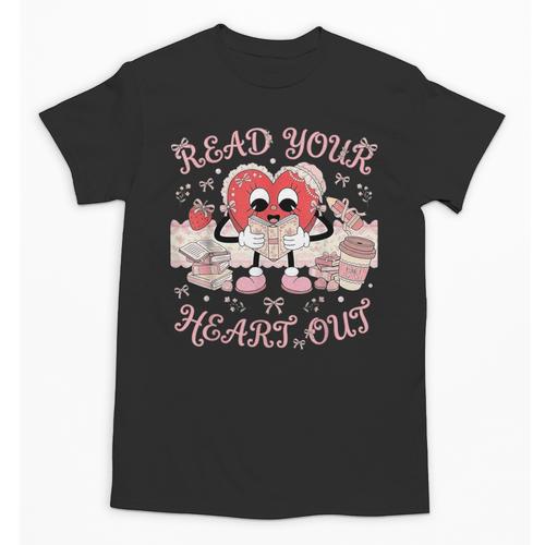 Retro Read Your Heart Out Valentine’s Day Teacher Book Lover Unisex T-Shirt - Bookorys