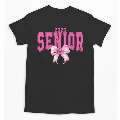 Retro Senior 2026 Class Of 2026 Coquette Pink Bow Graduation Unisex T-Shirt - Best Gift Smart