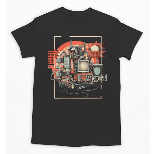 Retro Tech Stack 80s 90s Nostalgia Analog TV Cameras Unisex T-Shirt - Figerry
