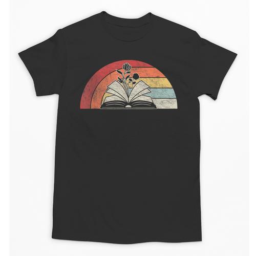Retro Vintage Wildflowers Book Shirt Book Lover Unisex T-Shirt - Bookorys AU