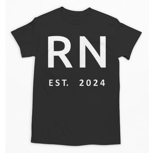 RN Est 2024 Registered Nurse Nursing School Graduation Unisex T-Shirt - Best Gift Smart