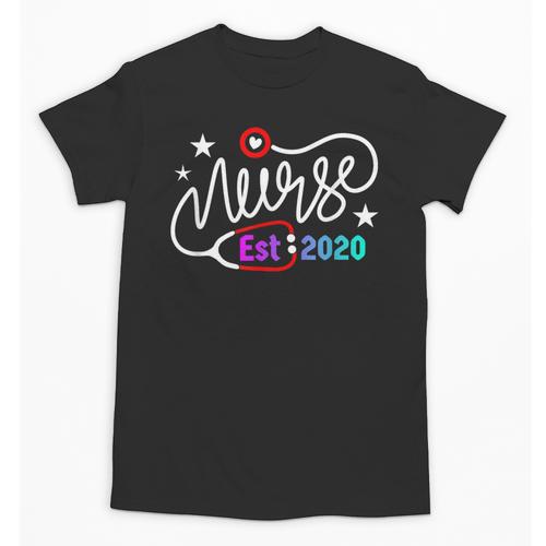 RN New Nurse Est 2020 Cute Nursing School Graduation 2K20 Unisex T-Shirt - Best Gift Smart
