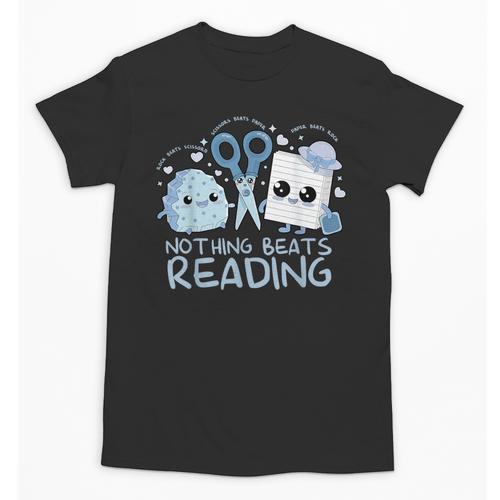 Rock Paper Scissors Nothing Beats Reading Book Lover Unisex T-Shirt - Bookorys