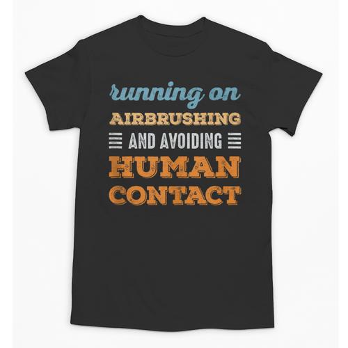 Running On Airbrushing Social Introvert Humor Vintage Unisex T-Shirt - Raresse