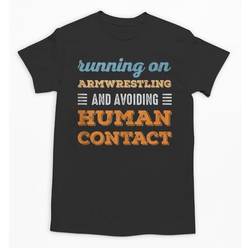 Running On Armwrestling Social Introvert Humor Vintage Unisex T-Shirt - Raresse