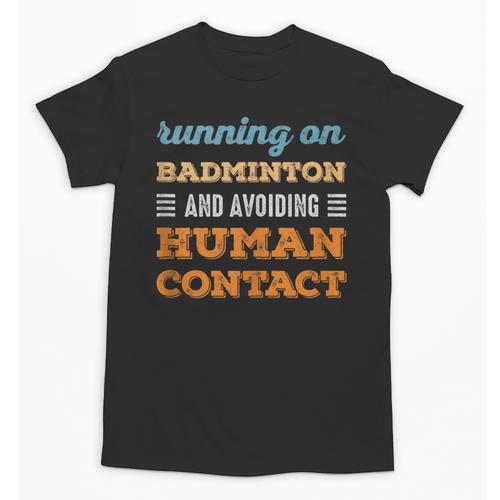 Running On Badminton Social Introvert Humor Vintage Unisex T-Shirt - Raresse
