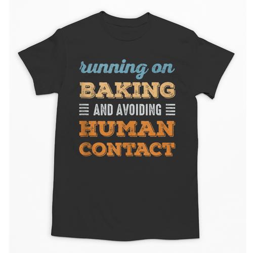 Running On Baking Social Introvert Humor Vintage Unisex T-Shirt - Raresse