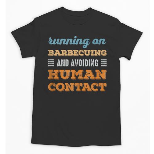 Running On Barbecuing Social Introvert Humor Vintage Unisex T-Shirt - Raresse