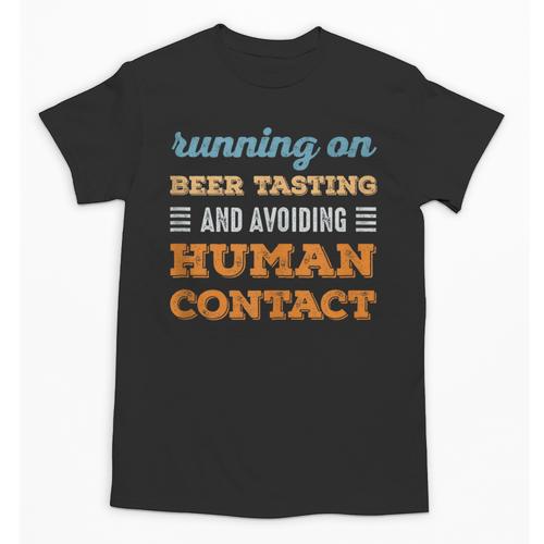 Running On Beer Tasting Social Introvert Humor Vintage Unisex T-Shirt - Raresse