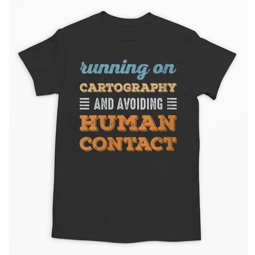 Running On Cartography Social Introvert Humor Vintage Unisex T-Shirt - Raresse