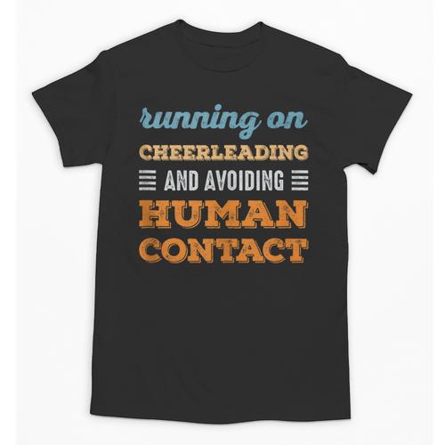 Running On Cheerleading Social Introvert Humor Vintage Unisex T-Shirt - Raresse