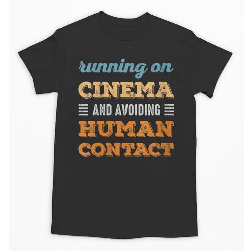Running On Cinema Social Introvert Humor Vintage Unisex T-Shirt - Raresse
