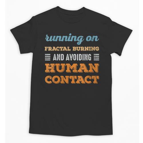 Running On Fractal Burning Social Introvert Humor Vintage Unisex T-Shirt - Raresse