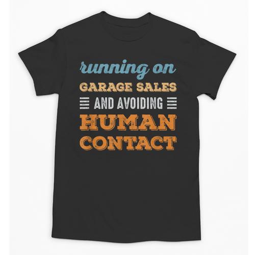 Running On Garage Sales Social Introvert Humor Vintage Unisex T-Shirt - Raresse