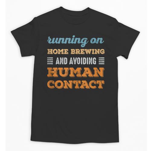 Running On Home Brewing Social Introvert Humor Vintage Unisex T-Shirt - Raresse