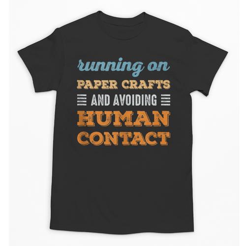 Running On Paper Crafts Social Introvert Humor Vintage Unisex T-Shirt - Raresse