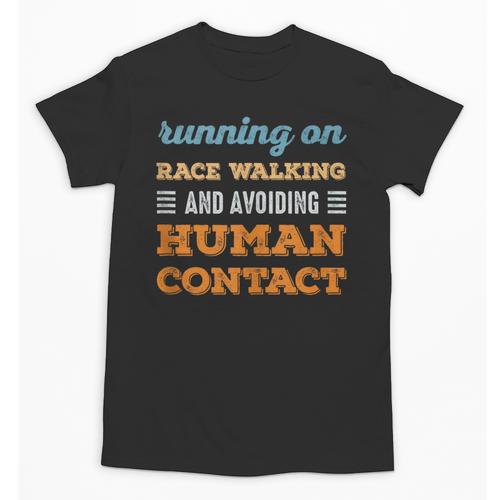 Running On Race Walking Social Introvert Humor Vintage Unisex T-Shirt - Raresse
