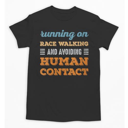 Running On Race Walking Social Introvert Humor Vintage Unisex T-Shirt - Raresse