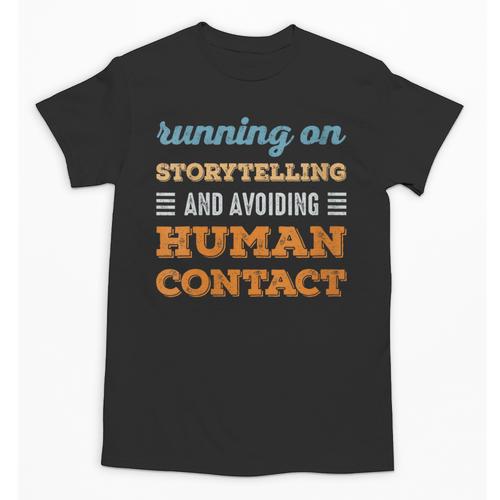 Running On Storytelling Social Introvert Humor Vintage Unisex T-Shirt - Raresse