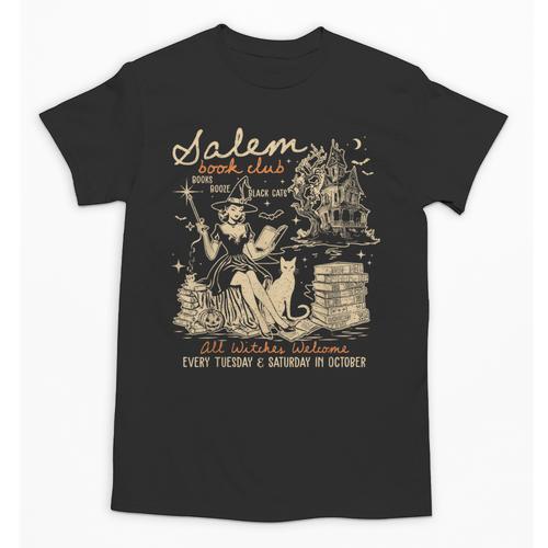 Salem Book Club Witches Witchy Witch Spooky Season Halloween Unisex T-Shirt - Bookorys DE