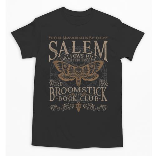 Salem Broomstick Book Club Cottagecore Moth Boho Unisex T-Shirt - Bookorys AU