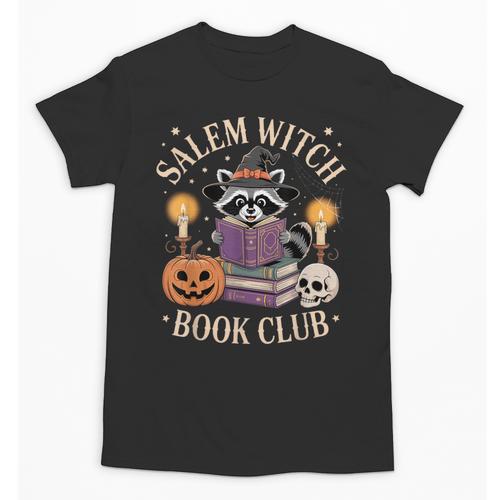 Salem Witch Book Club Bookish Halloween Raccoon Witchcraft Unisex T-Shirt - Bookorys UK