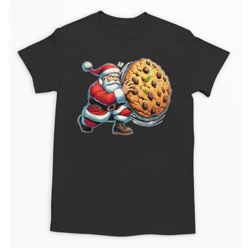 Santa Holding Cookie Xmas Baker Introvert Christmas Unisex T-Shirt - Raresse