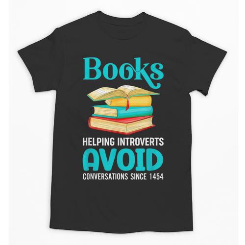 Sarcastic Books Anti Social Introvert Book Conversation Unisex T-Shirt - Raresse