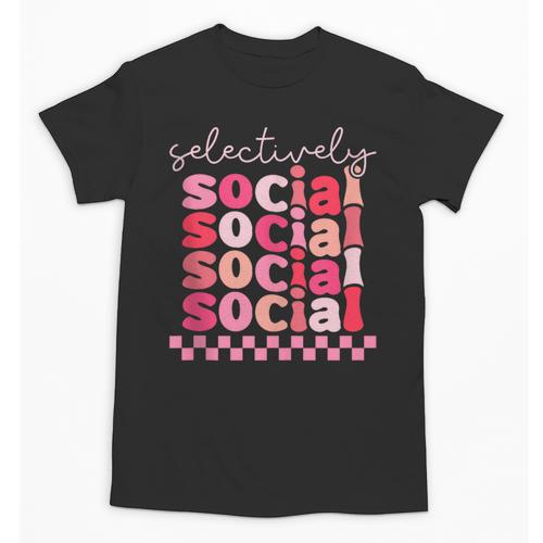 Selectively Social Sarcastic Introvert Humor Unisex T-Shirt - Raresse
