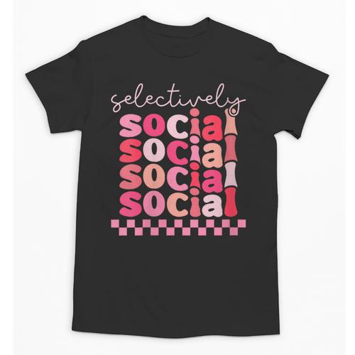 Selectively Social Sarcastic Introvert Humor Unisex T-Shirt - Raresse