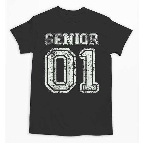 Senior 01 Class Of 2001 Retro College High School Graduation Unisex T-Shirt - Best Gift Smart
