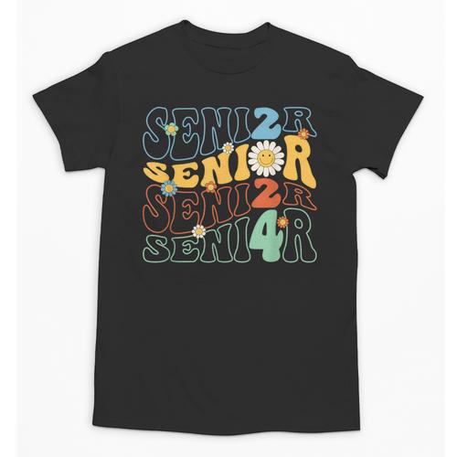 Senior 2024 Groovy Retro Class Of 2024 Graduation Senior 24 Unisex T-Shirt - Best Gift Smart