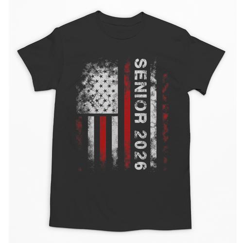 Senior 2026 American Flag Shirt USA Graduation Class Of 2026 Unisex T-Shirt - Best Gift Smart