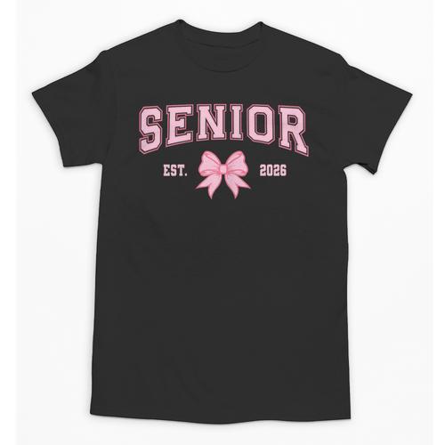 Senior 2026 Class Of 2026 Coquette Pink Bow Graduation 2026 Unisex T-Shirt - Best Gift Smart
