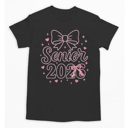 Senior 2026 Class Of 2026 Coquette Pink Bow Graduation Unisex T-Shirt - Best Gift Smart