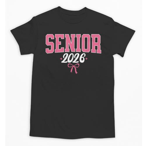 Senior 2026 Pink Coquette Bow Class Of 2026 Graduation Women Unisex T-Shirt - Best Gift Smart