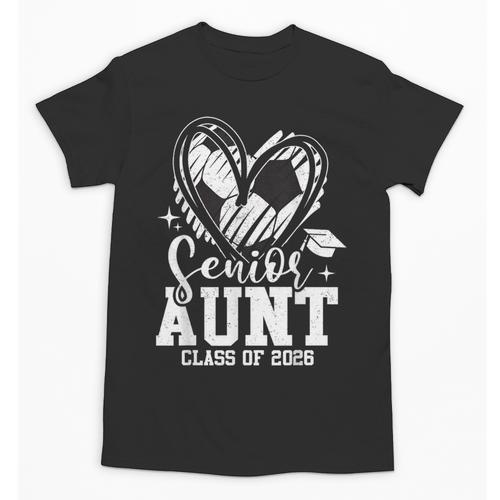 Senior Aunt Class Of 2026 Soccer Graduation Heart Unisex T-Shirt - Best Gift Smart